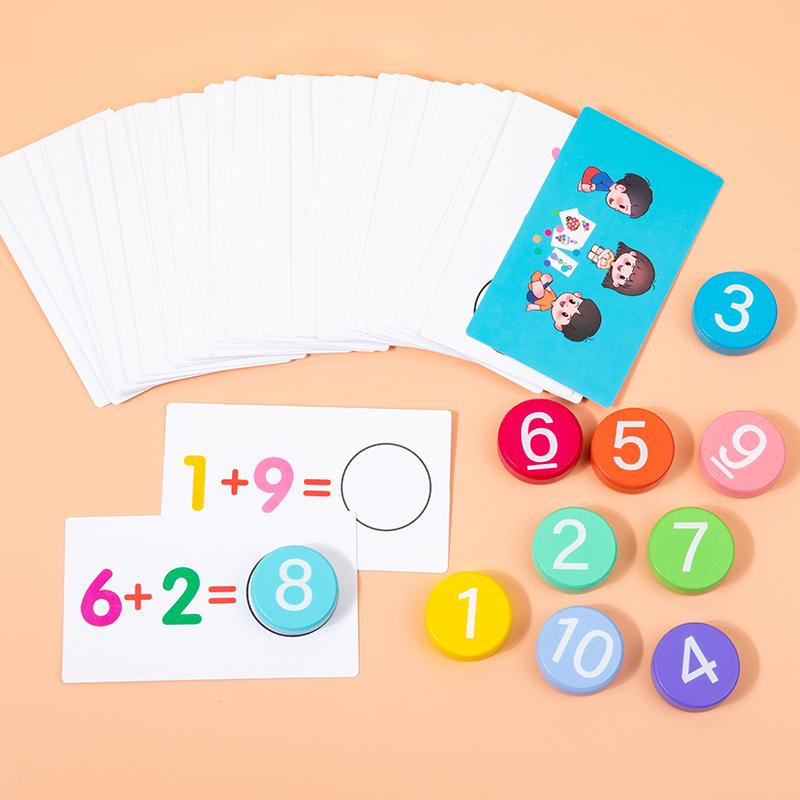 

Kids Montessori Math Toys Arithmetic Card Matching Games Addition Subtraction Parish Early Educational Counting Toys for Kid