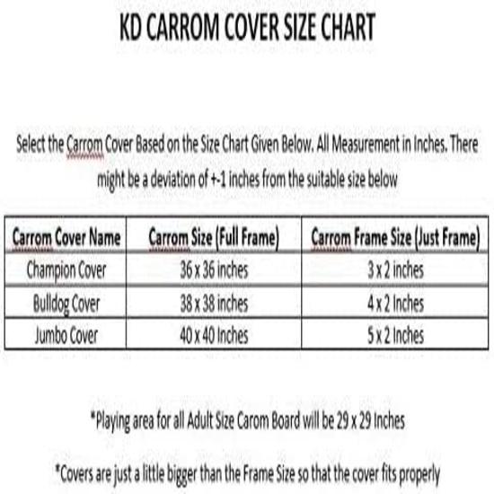 KNK Carrom Board Cover Champion Board Quality - Full & Half Carrom Cover with Extra Pocket for Coins, Striker & Powder (Bulldog Half Cover)