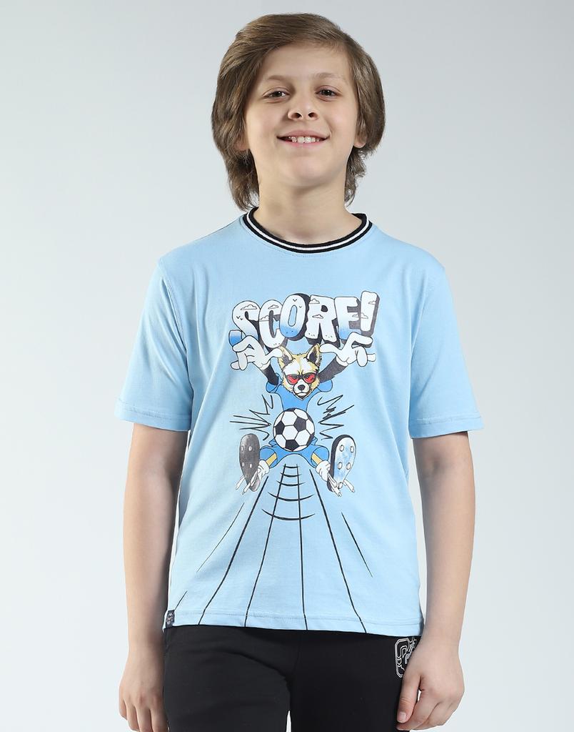Monte Carlo Boy's Regular Fit Printed Half Sleeve T-Shirt