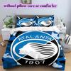 Biancheria da letto con motivo calcistico Atalanta BC, Set piumone Copripiumone Federa Regalo di Compleanno per la Casa (1*copripiumino+2*federe,senza imbottitura)