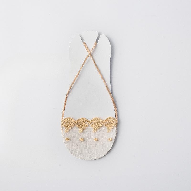 

Женские летние однотонные кружевные сетчатые слинг носки-невидимки с мелким вырезом 1 pair телесный