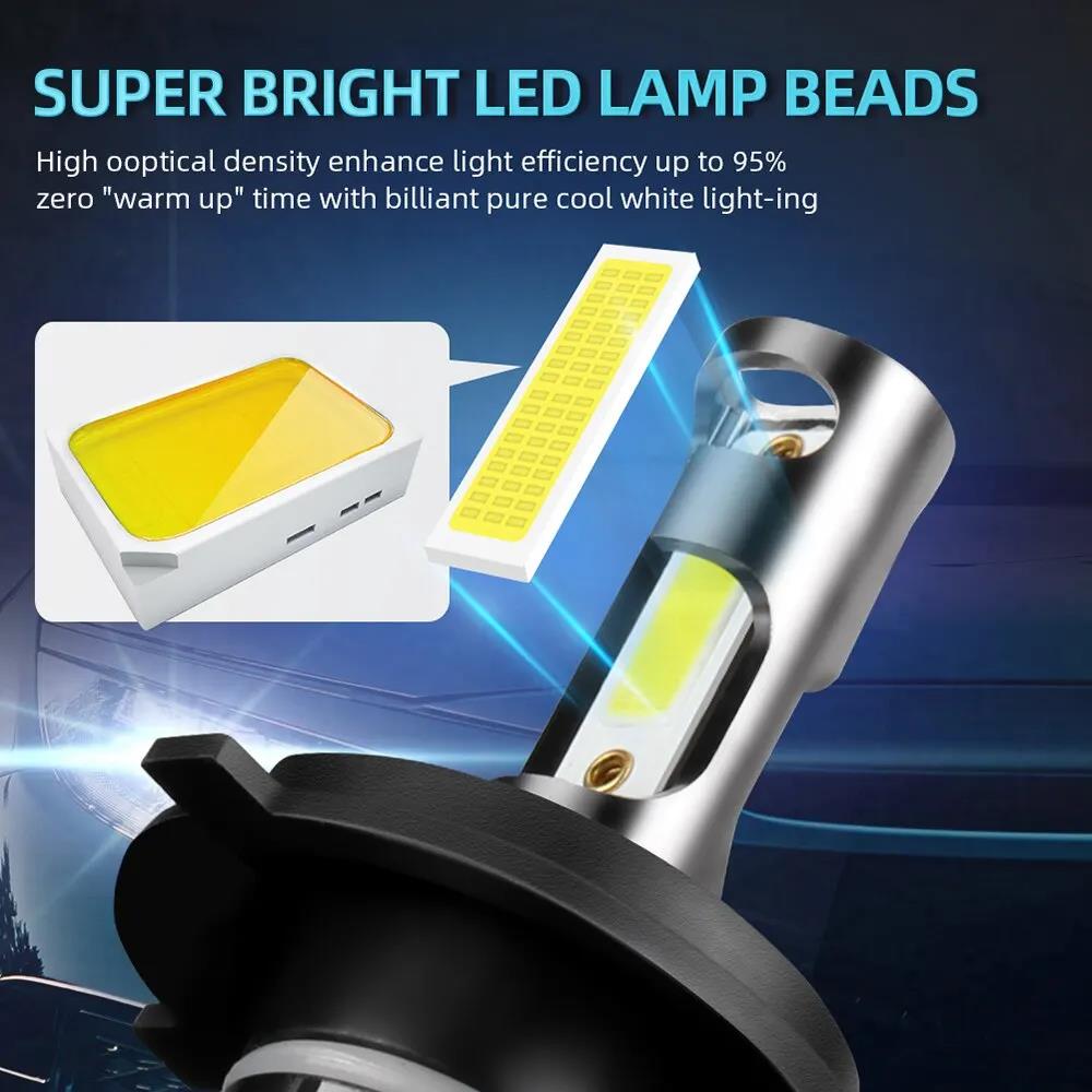 Mini LED Car Headlight Bulbs 2PCS/Pair H4 H7 H1 H3 H8 H9 H11 9005 9006 9012 12000LM 6000K 12V Auto Fog Lights Bulbs 7