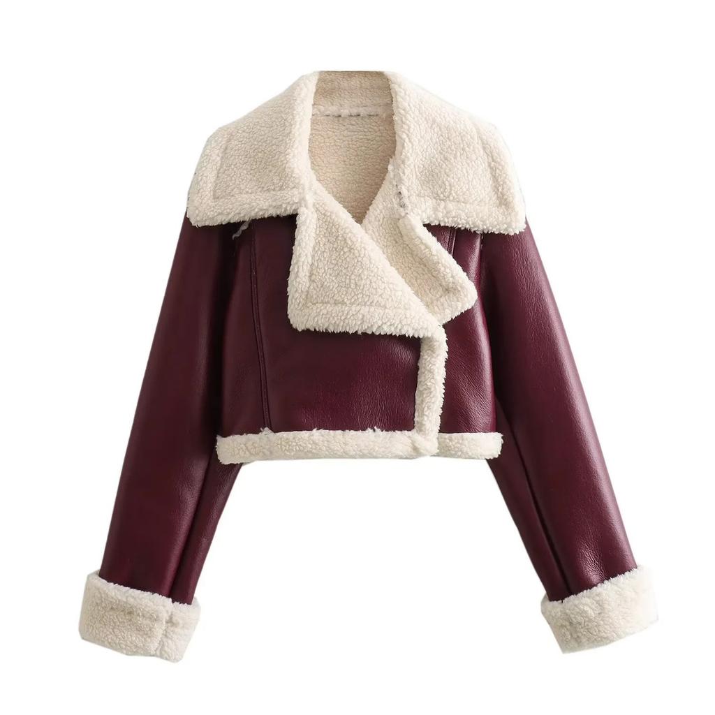 Womens Jackets Long Sleeve Fall Coats  Cropped Jacket  Winter Warm OuterwearWith Pocket