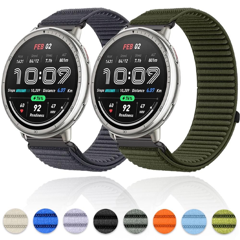 20mm 22mm Nylon Loop Strap for Amazfit Active 2 Band Correa for Amazfit Balance 2/Helio/Bip 6 5/GTR/GTS 4 3 Breathable Bracelet