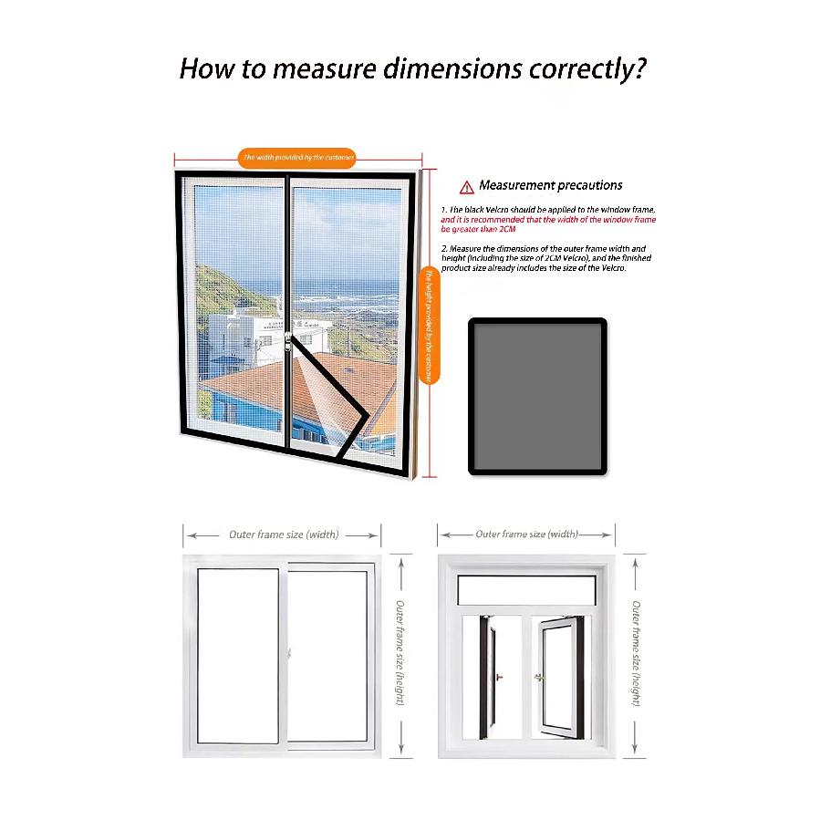 Latest double zipper side opening mosquito proof screen window for indoor use, customizable size, non porous self-adhesive