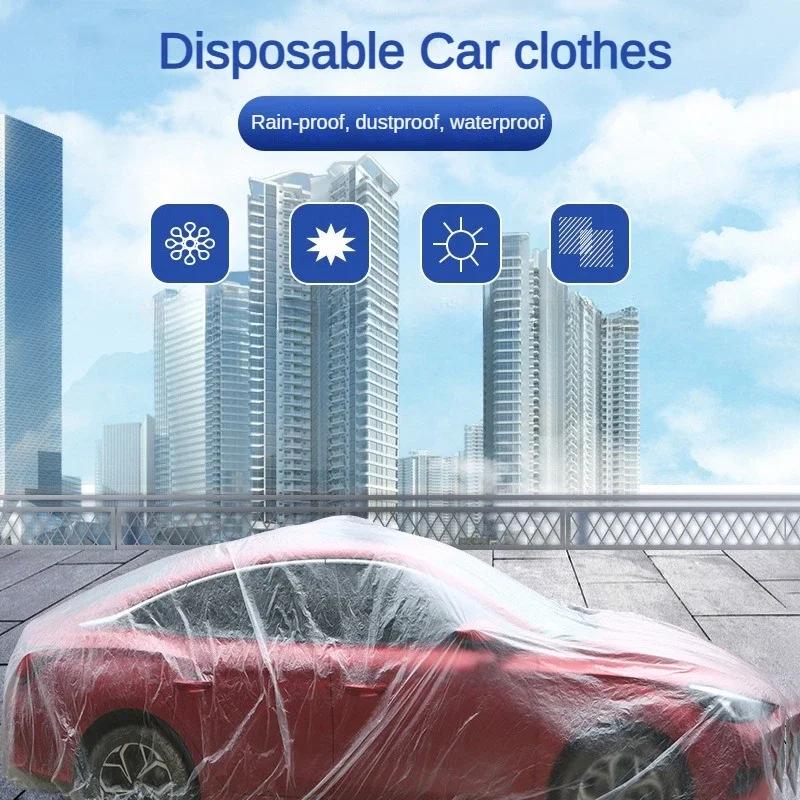 Einweg Transparente Autoabdeckung Universal PEVA Staubdicht Kratzfest Auto Schutz für Innenbereich Fahrzeug Außen Schutz