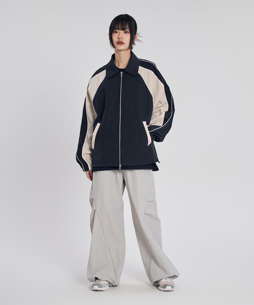 SLOW RECORD HOUSE Parachute Flare Pants_Gray