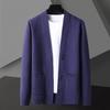 Spring Autumn Men's Slim Fit Knit Cardigans Solid Color Fashion Casual Knitted Sweatercoat Men Warm Korean Style Cardigan Jacket