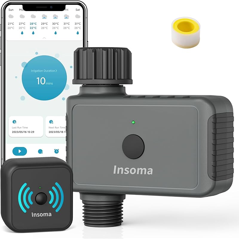 WiFi Sprinkler Timer, WiFi Water Timer for Garden, Smart Hose Timer with WiFi Hub Support 2.4GHz, App/Voice Control Work with Alexa & Google