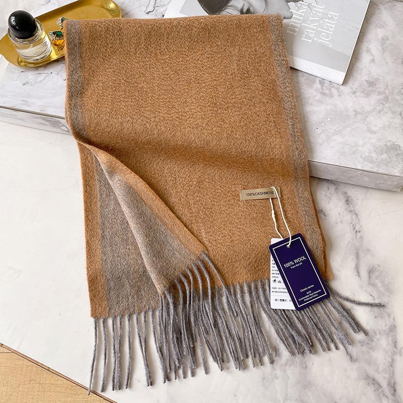 Coffee scarf women's winter new high-end cashmere scarf winter scarf gift for elders