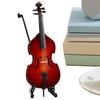 Miniature Cellos Model Wooden Miniature Musical Instrument Figurines With Bracket Mini Musical Instrument Cellos Sculpture Gift
