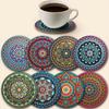 Round Cat-Themed Cup Mat Heatproof Drink Pads Mandala Coasters Set  for Bar, Office, Home Decor