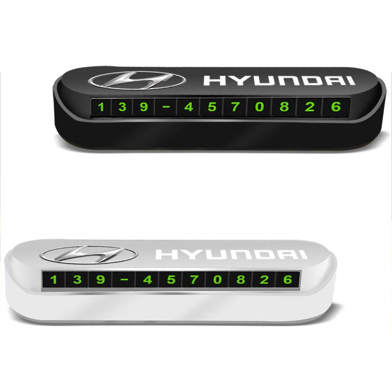 1Pcs Car Temporary Parking Card Phone Number Card Plate Sticker For Hyundai Santa Fe Sonata Solaris Azera Creta I30 Ix25 IX35 Tucson