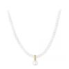 Minimalist Pearl Choker Necklace Women Handmade 3mm/4mm Warm White Imitation Chain Adjustable Length 385cm Or 405cm