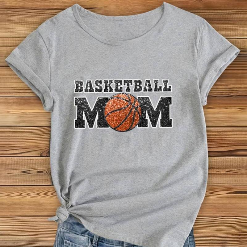 

Модная женская футболка с принтом «баскетбольная мечта», забавная повседневная футболка с круглым вырезом и короткими рукавами, летняя женская футболка 8XL серый