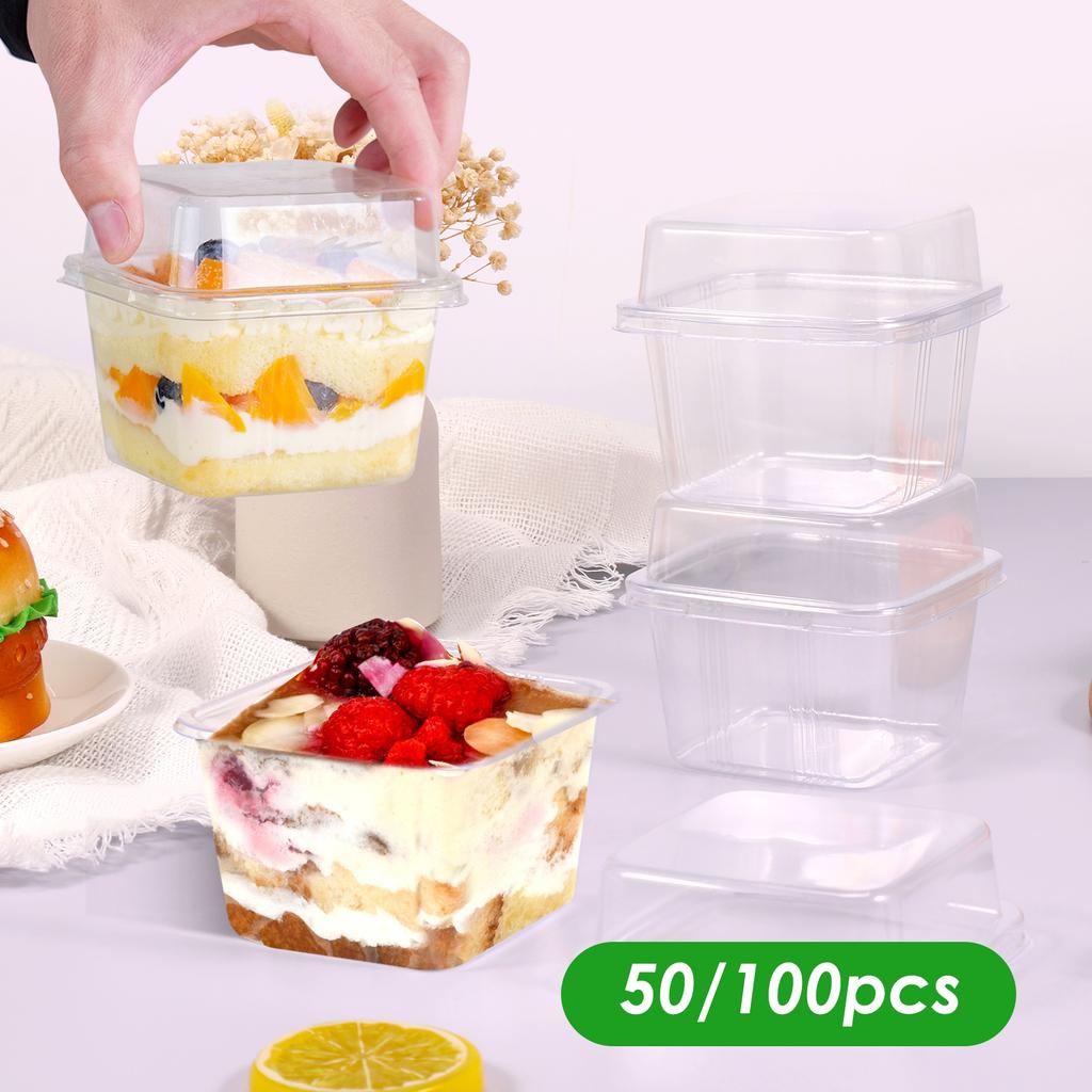 Plastic Dessert Cups with Lids Yogurt Parfait/Appetizer Cup for Party Mini Dessert Cups Dessert Pudding Fruit and Ice Cream Cups
