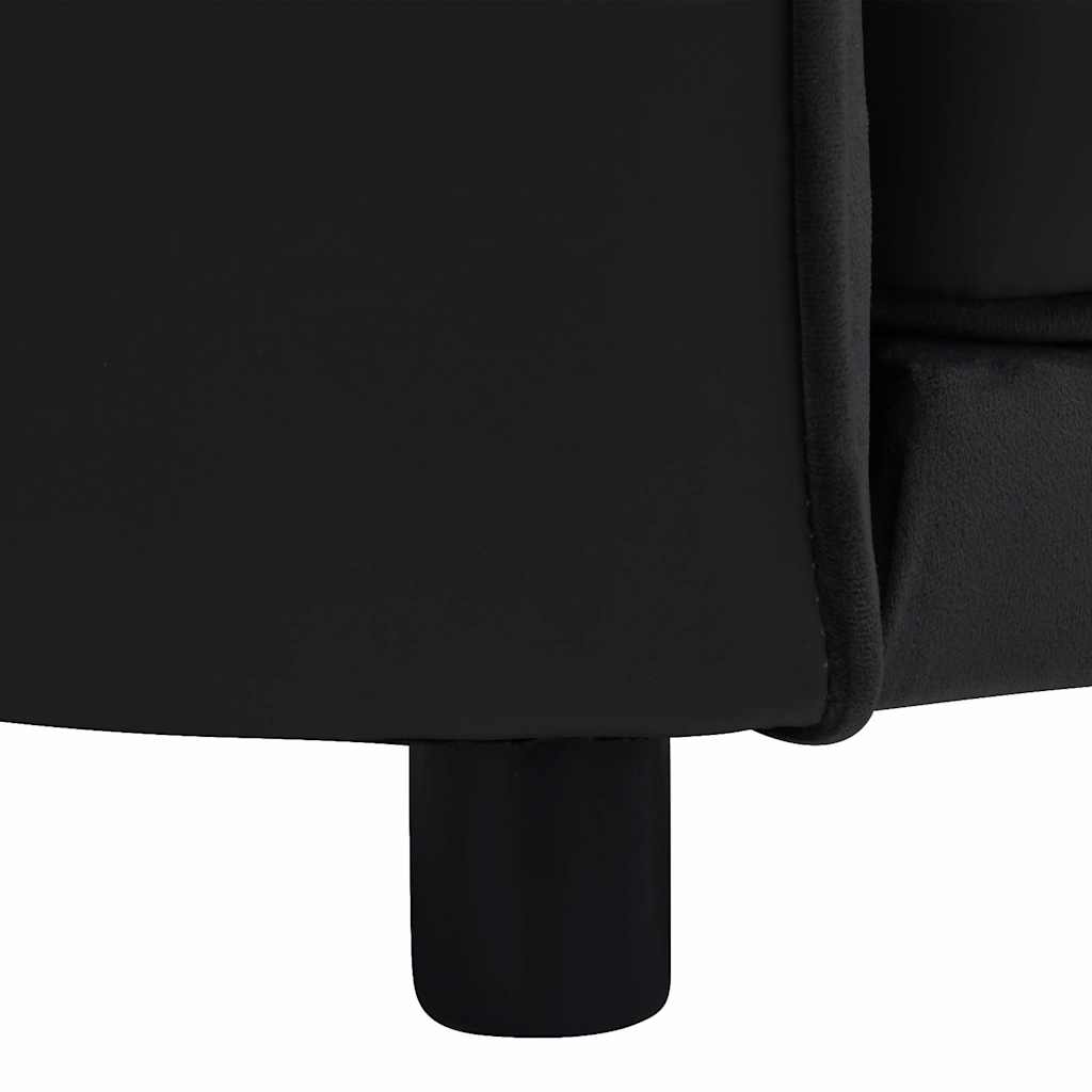 Pet Sofa In Black 69 X 49 X 40 Cm Plush and Faux Leather