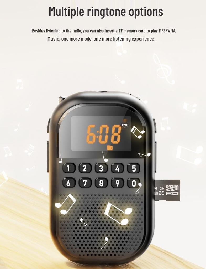 Mini Bluetooth Rechargeable FM/AM Radio with Card Slot
