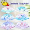 Cute Cartoon Folding Mini Fan: Portable Hand-Crank, Seven-Ribbed Design for Kids and Students