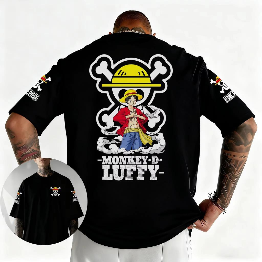 Japanese Anime ONE PIECE Summer T-shirt Casual Sports Fitness Loose Oversized Comfortable Cotton Short Sleeves for Men and Women