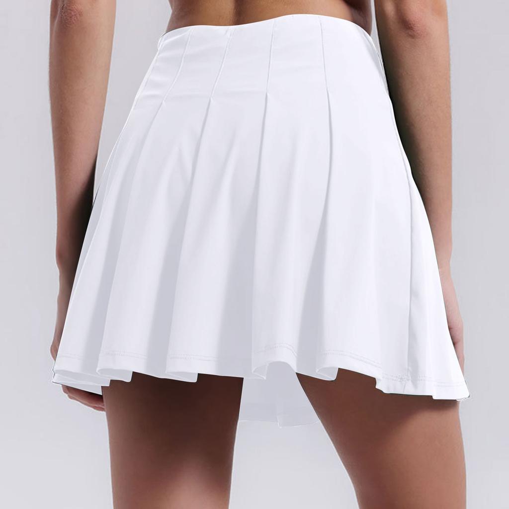 Damen High Waist Plissee Rock mit Shorts mit Taschen Tennis Sport Golfrock Mädchen Skating Cheerleading Rock