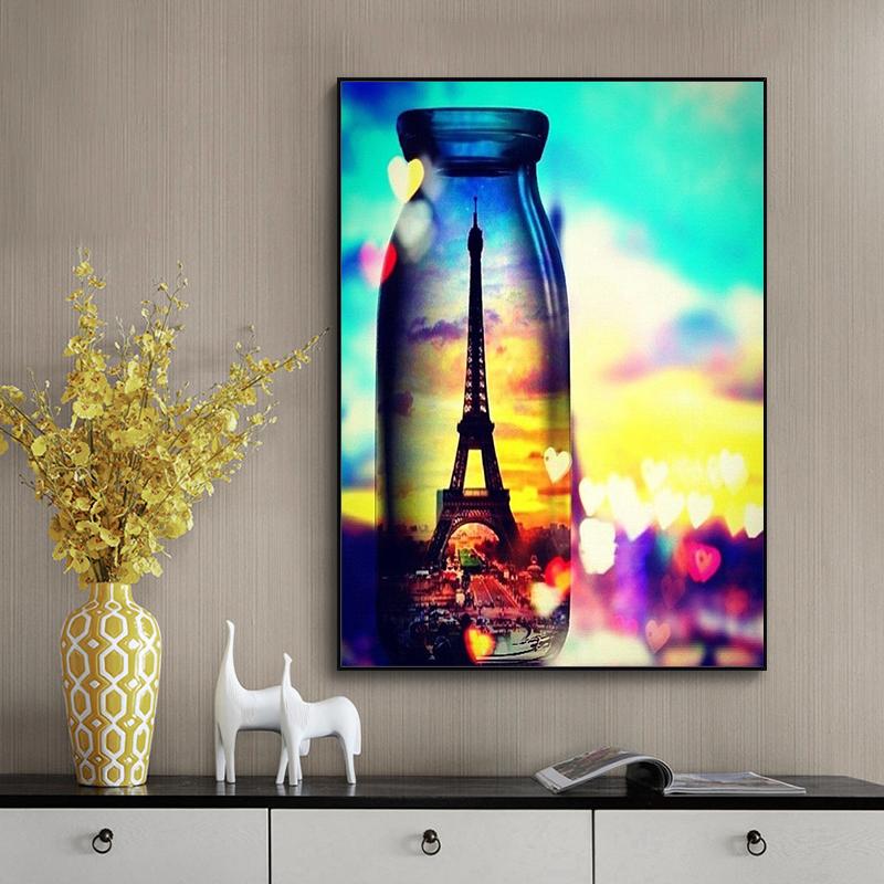 RUOPOTY Paint By Numbers Seaside Landscape Wall Art Unique Gift Hand Painted Acrylic Picture By Numbers Bottle For Living Room