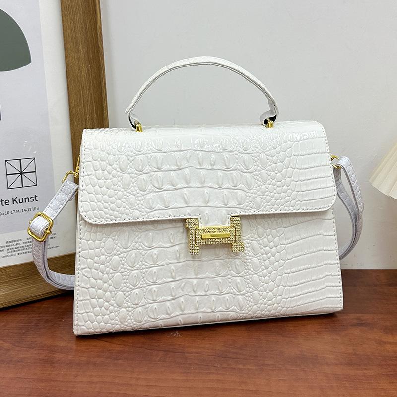 New Wind Crocodile Pattern Briefcase Bag Portable Shoulder Oblique Span Women's Bag