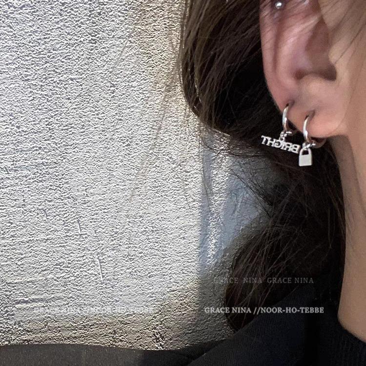 Cold Wind Chain Fringed Earrings Set Trendy Girl Niche Design Earrings Versatile Earrings