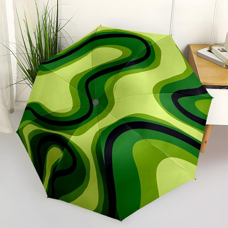 1pc Abstract Patterns Automatic Open/close Folding Compact Umbrella, 8 Rib Sturdy Canopy, Lightweight Portable, Commuting Use, Gift,,116