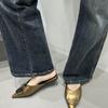 Vintage Damen Frühling Sommer Ballerinas Pantoletten Hausschuhe Schuhe Mode Slip-On Kleid Pantoletten für Damen Streetstyle Muels