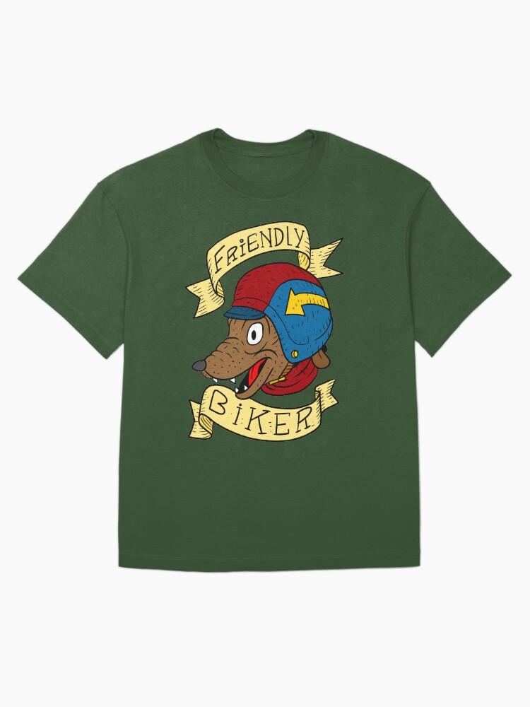 Biker Mice from Mars friendly biker with a helmet. wolf dog. Oversized T-Shirt