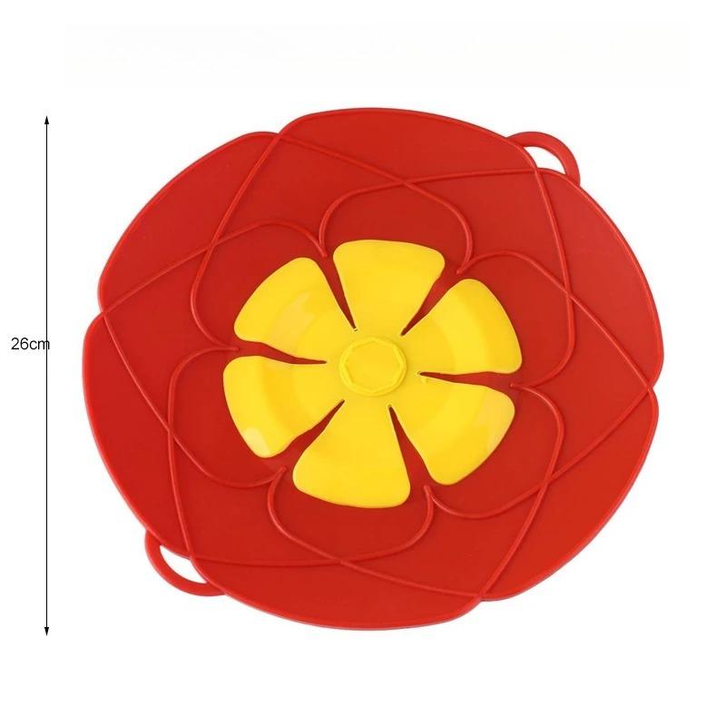 Silicone Lid Spill Stopper Cover Pot Pan Cover Kitchen Accessories Flower Shape Cookware Cooking Tools Kitchen Gadgets
