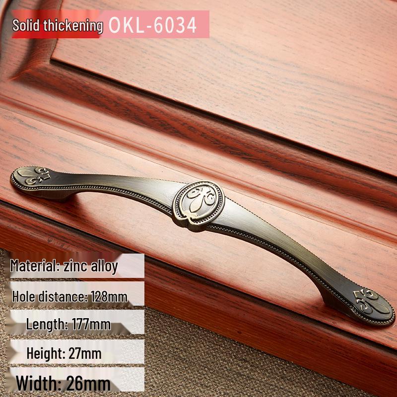 Tragatoare clasice europene din cupru antic pentru dulapuri de bucatarie si garderobe in verde si rosu