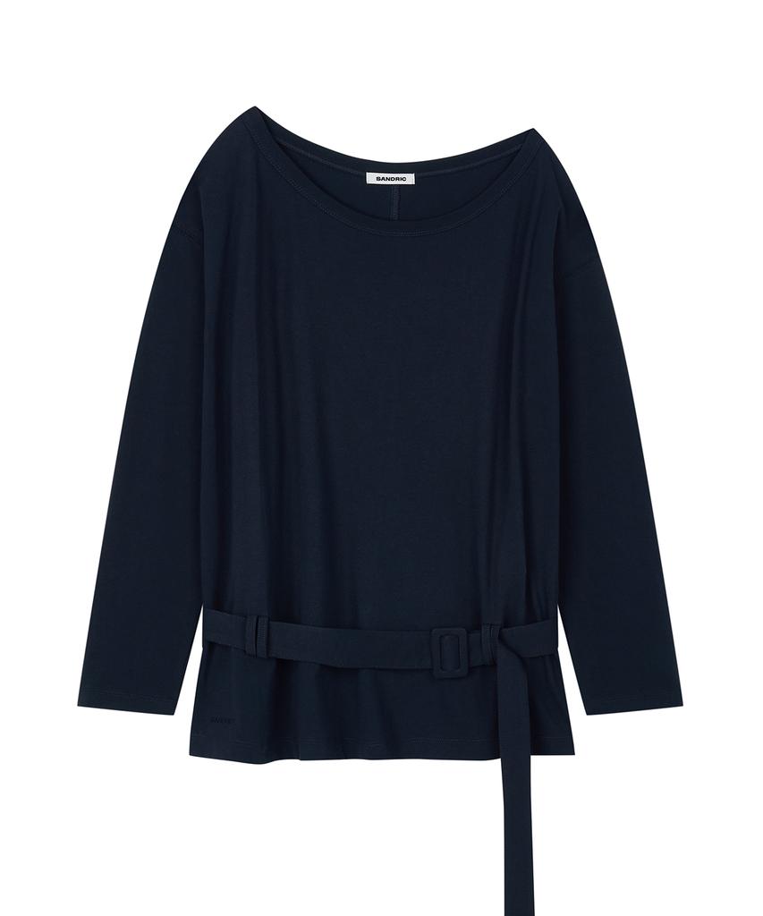 Saendeulig One Shoulder Belt T_Navy