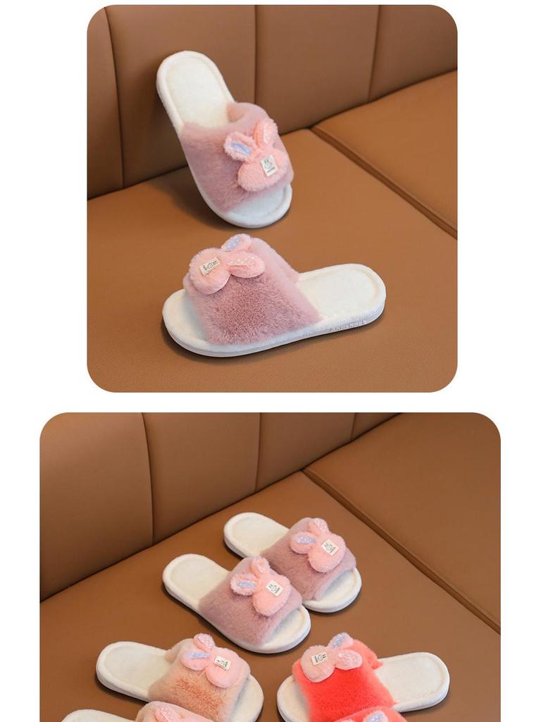 Βαμβακερές Παντόφλες Κουνελάκι για Κορίτσια – Νήπια & Παιδιά – Χειμώνας, Οικιακή & Εξωτερική Χρήση, Ζεστή Γούνα για Μωρά Κορίτσια