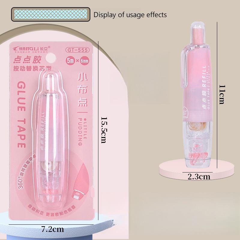Cartoon Stationery Roller Glue Tape Press-On Dot Glue Office Ledger Supplies Student Study Exam Pen Style