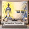 Custom Name Text Tapestry Kylian Mbappe Personalized Polyester Wall Tapestry For Bedroom And Room