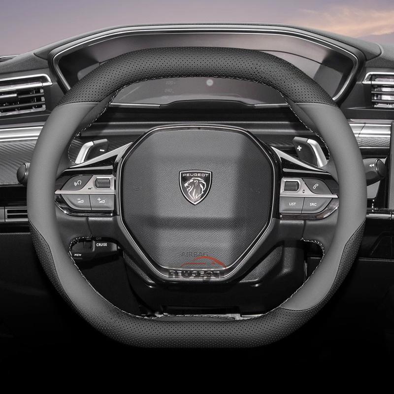 35cm 38cm Leather Car Steering Wheel Cover for Peugeot 5008 408 308 Rifter e-Expert Expert e-Traveller Landtrek Accessories