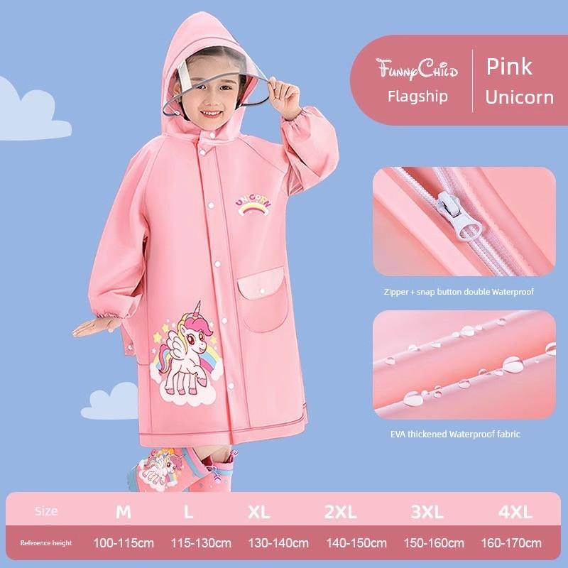 Raincoat for Students for School Rainstorm Prevention Children Raincoat 2025 New Primary School Students with Schoolbag Thickened Poncho