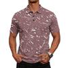 Camisa Polo de Manga Corta para Hombre con Estampado Abstracto Corte Clásico Cuello de Botones Tejido Suave Transpirable Top Informal