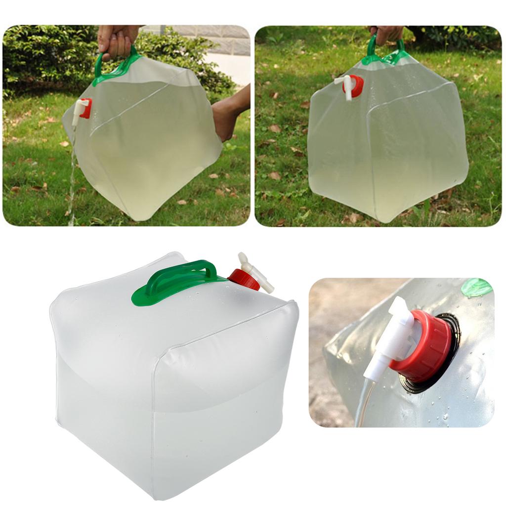 10L/20L Camping Water Canisters with Tap Foldable Drinking Water Tank PVC Water Storage Bag Water Bucket for Outdoor Camping BBQ