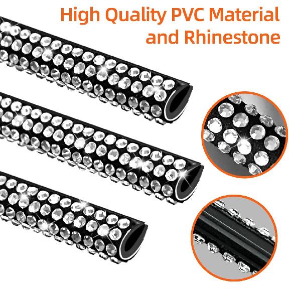 NBTEPEM Bling Car Air Conditioner Decoration Strip for Vent Outlet, 10 PCS Universal Rhinestone Car Vent Outlet Trim Decorations, Bling Interior