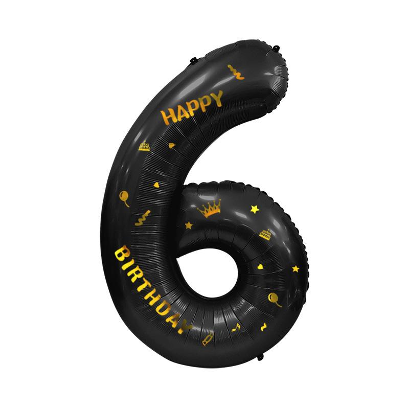 1 Stück 40 Zoll Große Schwarze 0-9 Ballonkrone Aluminiumfolienballon Für Geburtstagsfeiern Jubiläen Feiertagsdekoration Geschenke