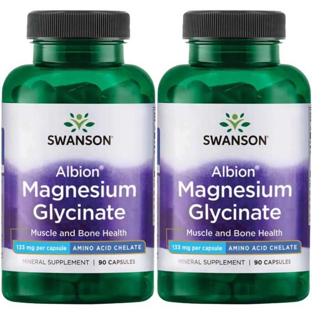 Swanson Chelated Magnesium 133mg Capsules 90 Tablets 2 pcs