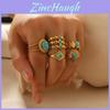 Titanium Steel Open Ring With Gemstone Embedding For Women Fashion Accessories