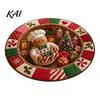 Indoor Christmas Rug 3D Round Rug, Optical Illusion Santa Claus Area 39 Holiday Decorative Inch Quilted-Like Floor Mat for Living Room Bedroom
