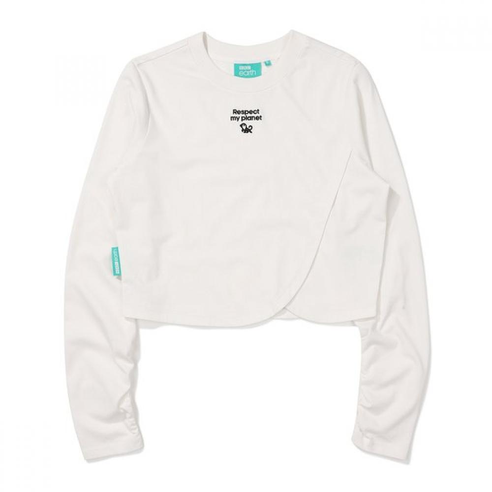 Bbc EarTh Women S Long Crop T ShirT  whiTe  [23fw] 090