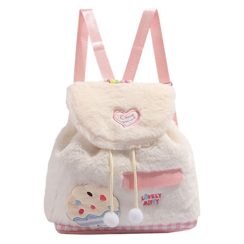 Autumn and winter hair bag fashion new women's sweet plush backpack versatile women's college student schoolbag tide