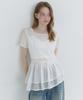 MICANE Elira Shorts Sleeve Tiered Blouse-Tie Set