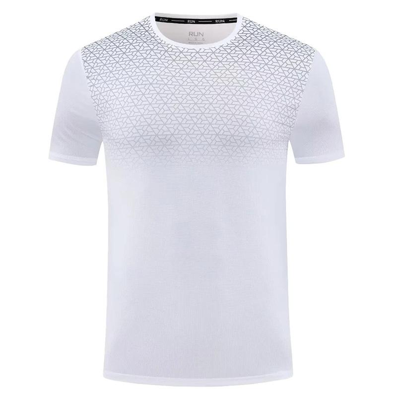 Summer Thin Polyester Short Sleeve T-Shirt Men's Outdoor Quick-Drying Elastic Running Sports Fitness Training Badminton Suit